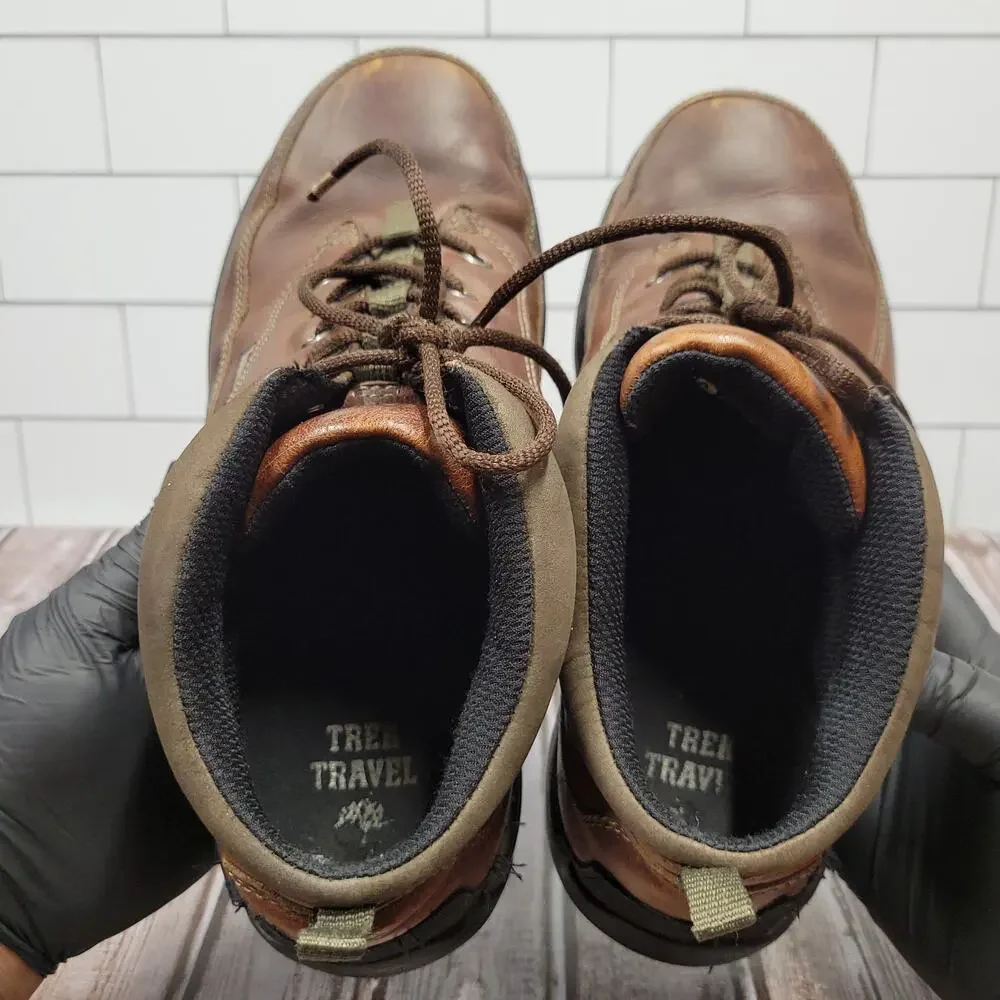 Timberland Trek Travel Leather Hiking Boots Brown Men's Size 11